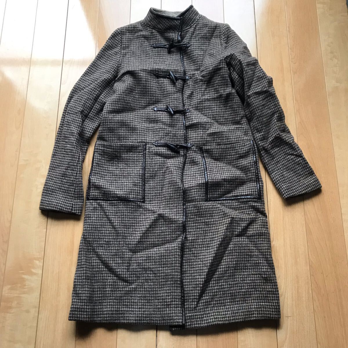 pcnc スタンドカラーダッフルコート 148-6-330 レディース 千鳥格子拍卖