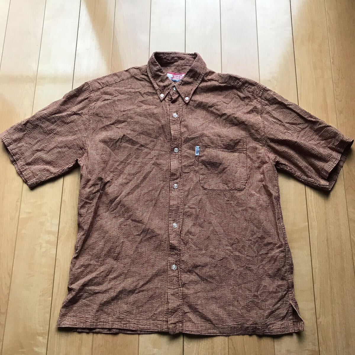 ペプシコーラ ボタンダウンシャツ 123-1-316 メンズ M ブラウン チェック拍卖