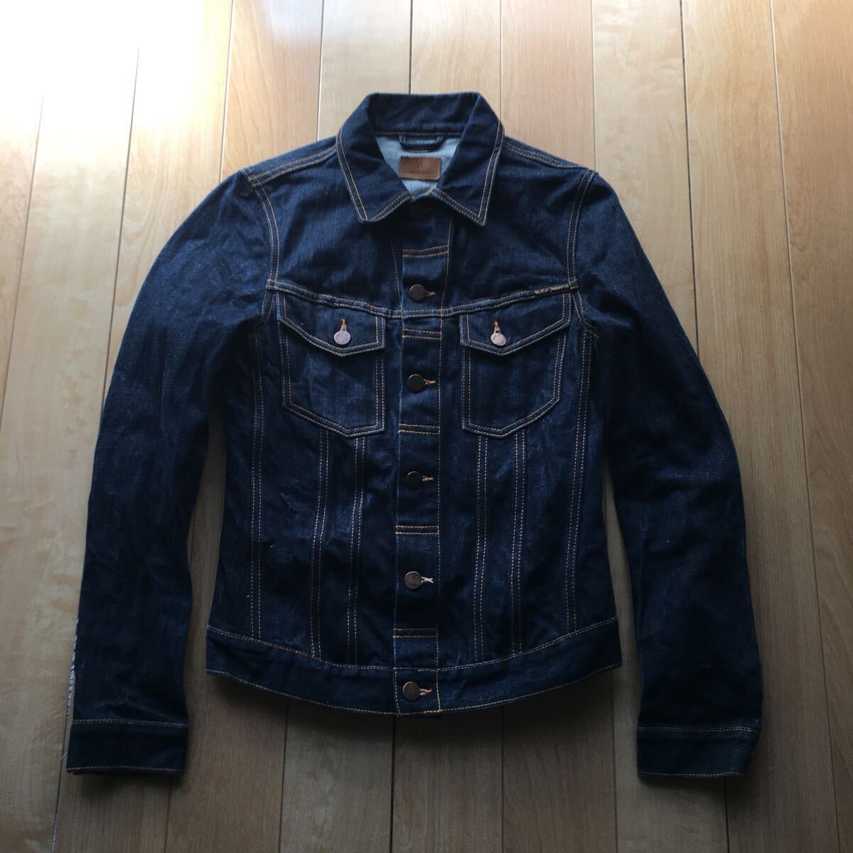 ヌーディージーンズ デニムジャケット 196-1-31 メンズ XS 牛革拍卖