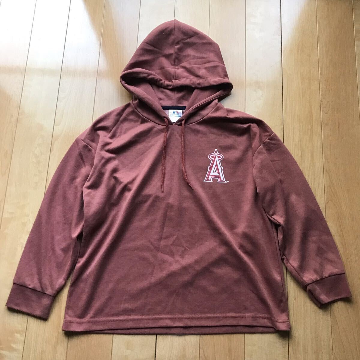 しまむら MLB エンゼルス ダンボールニットパーカー 580-1-303 レディース M ピンクベージュ 大谷翔平 野球拍卖