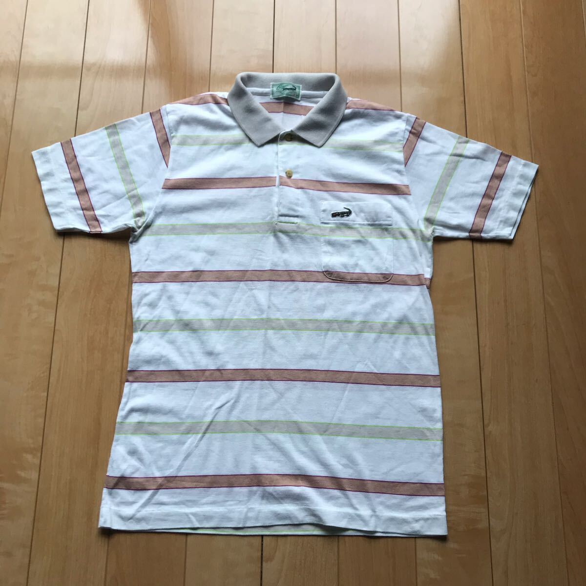 クロコダイル ボーダーポロシャツ 126-1-375 メンズ S拍卖