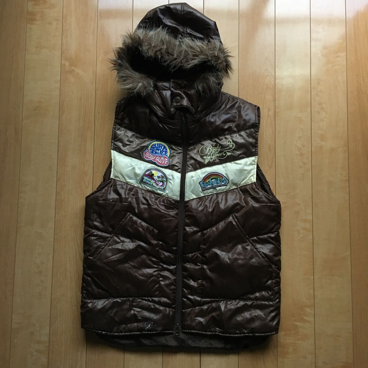 ボディーグローブ 中綿ベスト 088-1-425 メンズ L ブラウン拍卖