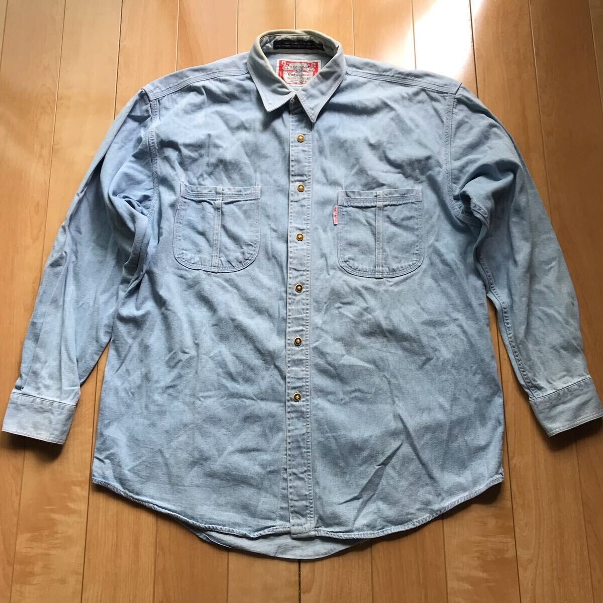 90年代 バドワイザー シャンブレーシャツ 580-1-310 メンズ ブルー拍卖