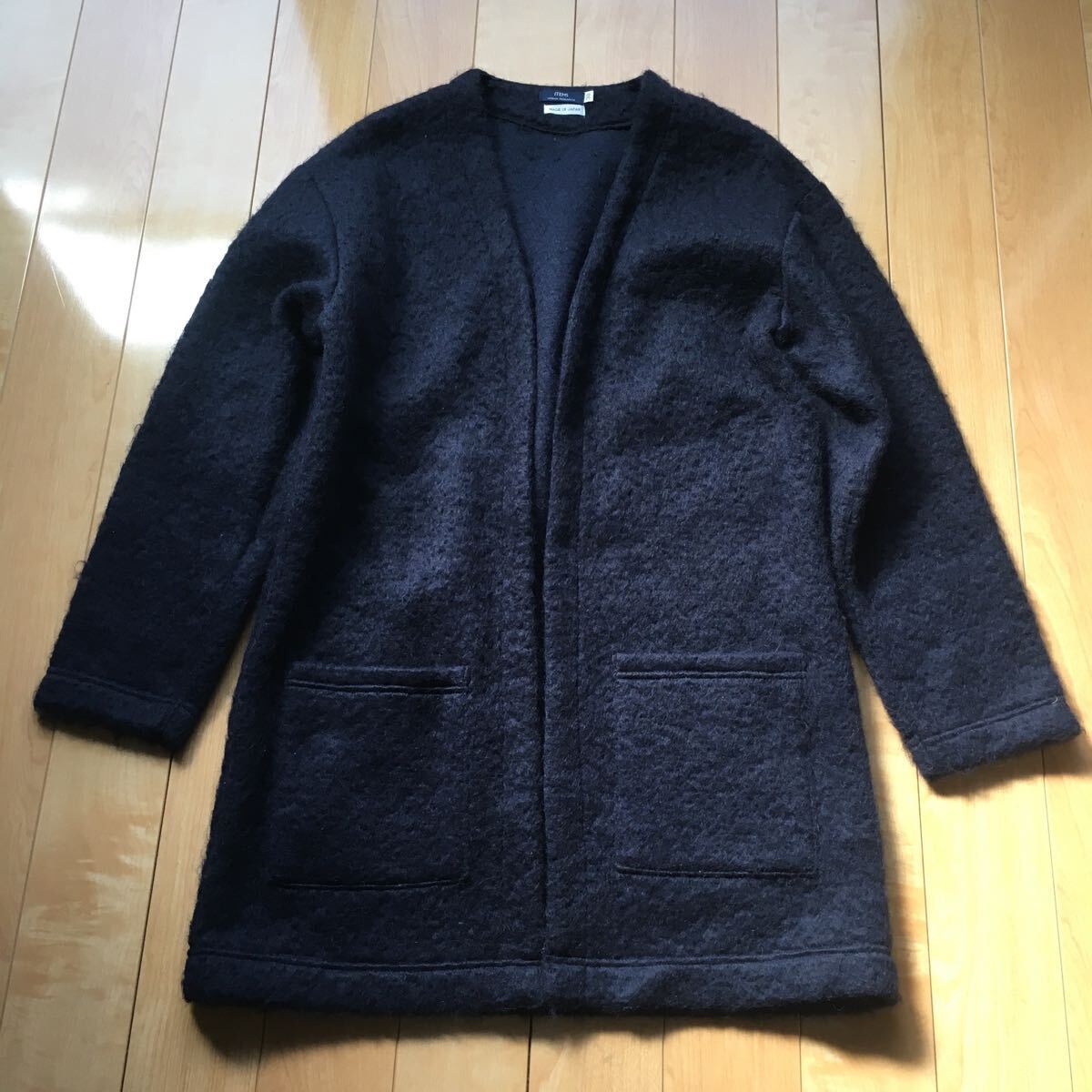 アイテムズ アーバンリサーチ ノーカラーコート 604-6-20 レディース 38 ネイビー拍卖