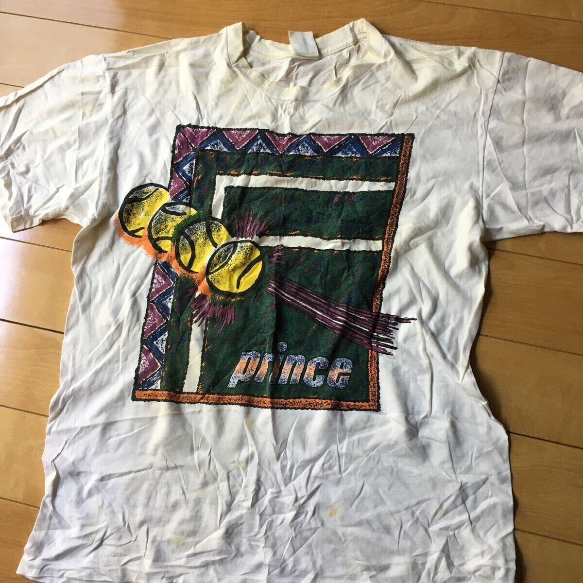 90年代 プリンス Tシャツ 584-1-329 ホワイト L テニス拍卖