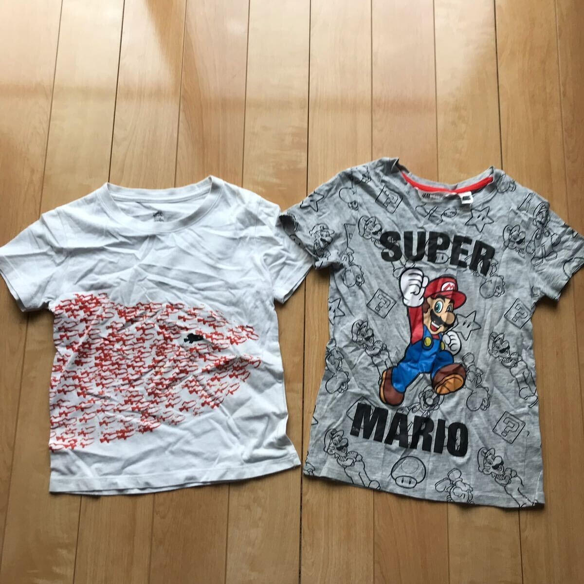 グラニフ エイチアンドエム スイミー マリオ Tシャツ 2枚セット 167-1-366 グレー ホワイト拍卖