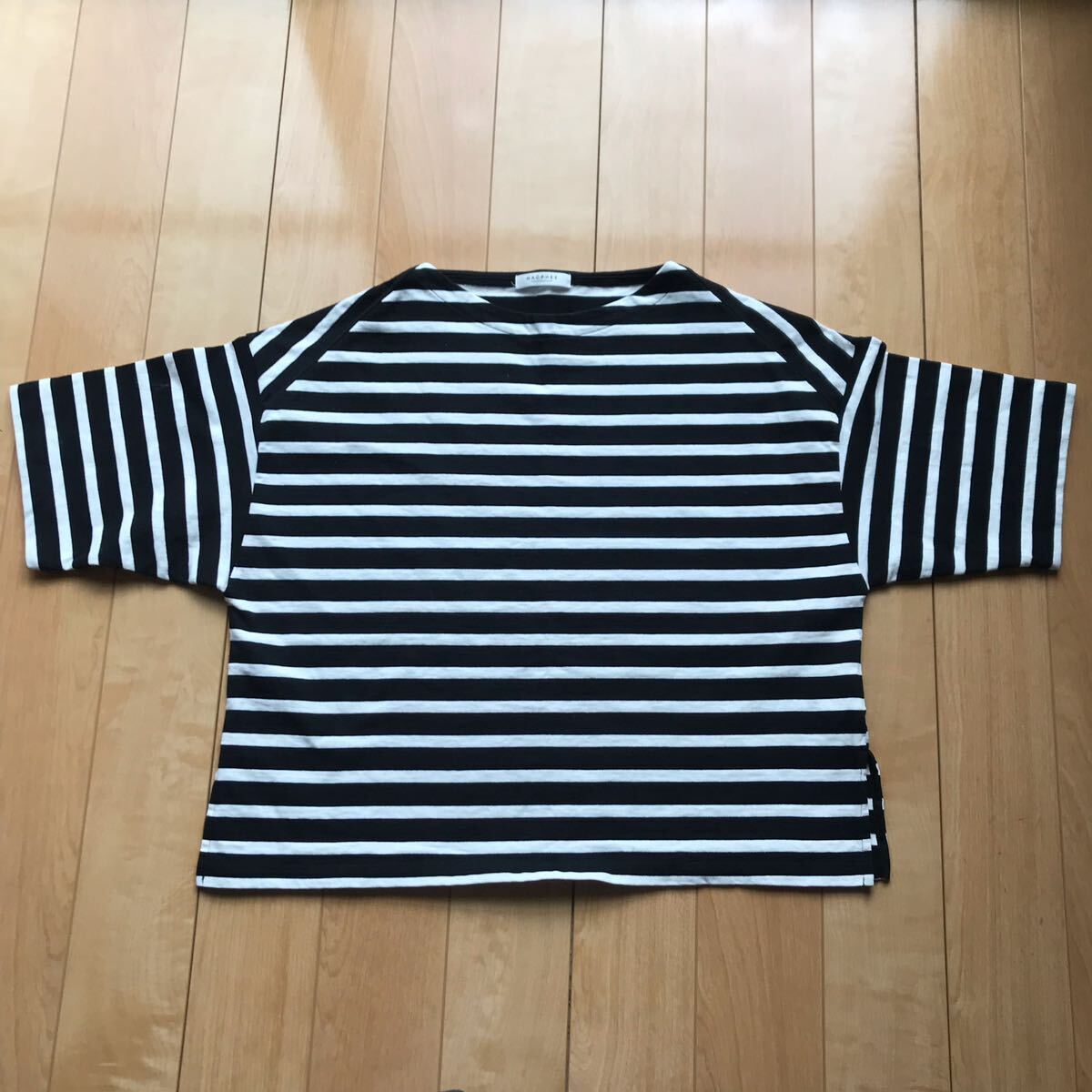 マカフィー トゥモローランド ボーダーカットソー 126-1-396 レディース S ブラック ホワイト拍卖