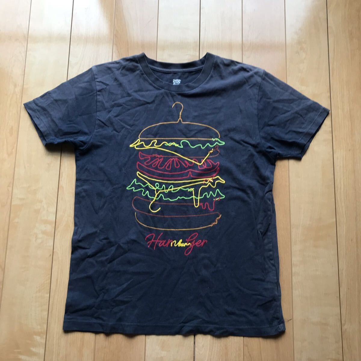 グラニフ ハンバーガー刺繍Tシャツ 175-1-65 ユニセックス S ブラック拍卖