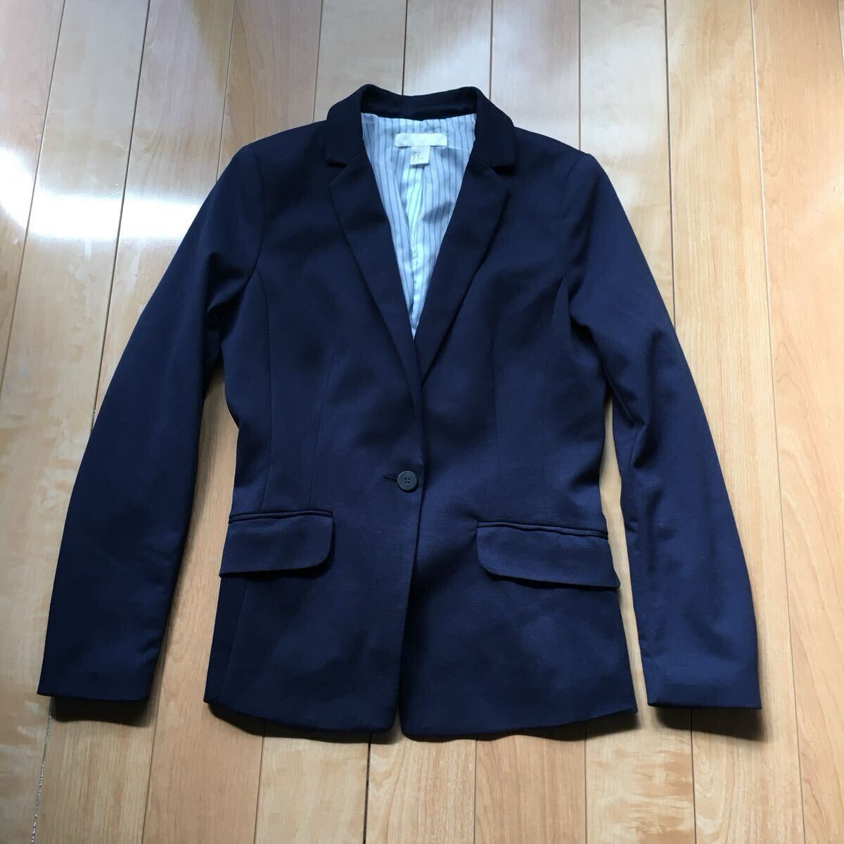 エイチアンドエム テーラードジャケット 193-1-14 レディース 8 ネイビー フォーマル拍卖