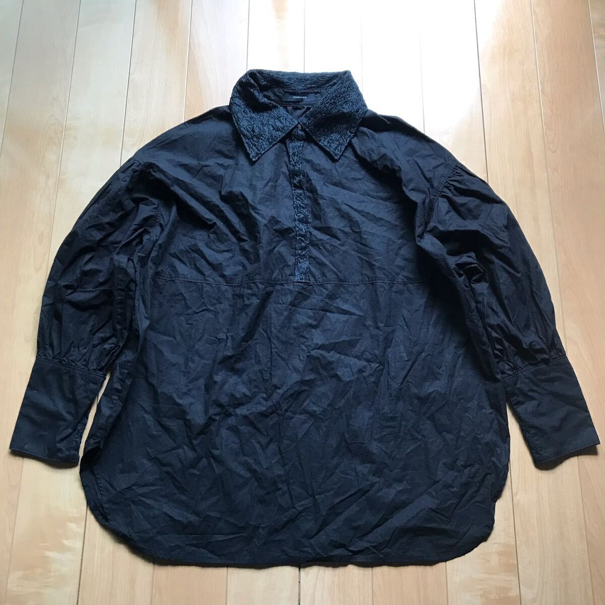 ジーナシス ジャガードチュニックシャツ 134-1-306 レディース F ブラック ジーナ拍卖