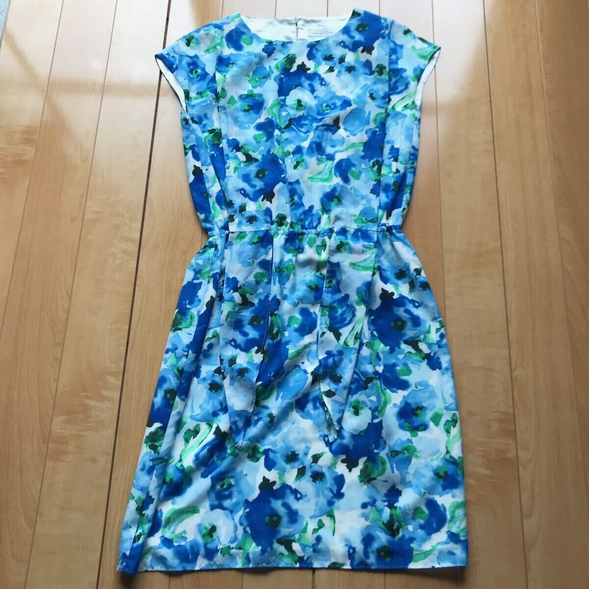 グリーンレーベルリラクシン ユナイテッドアローズ ノースリーブワンピース 064-1-309 レディース ブルー 花柄拍卖