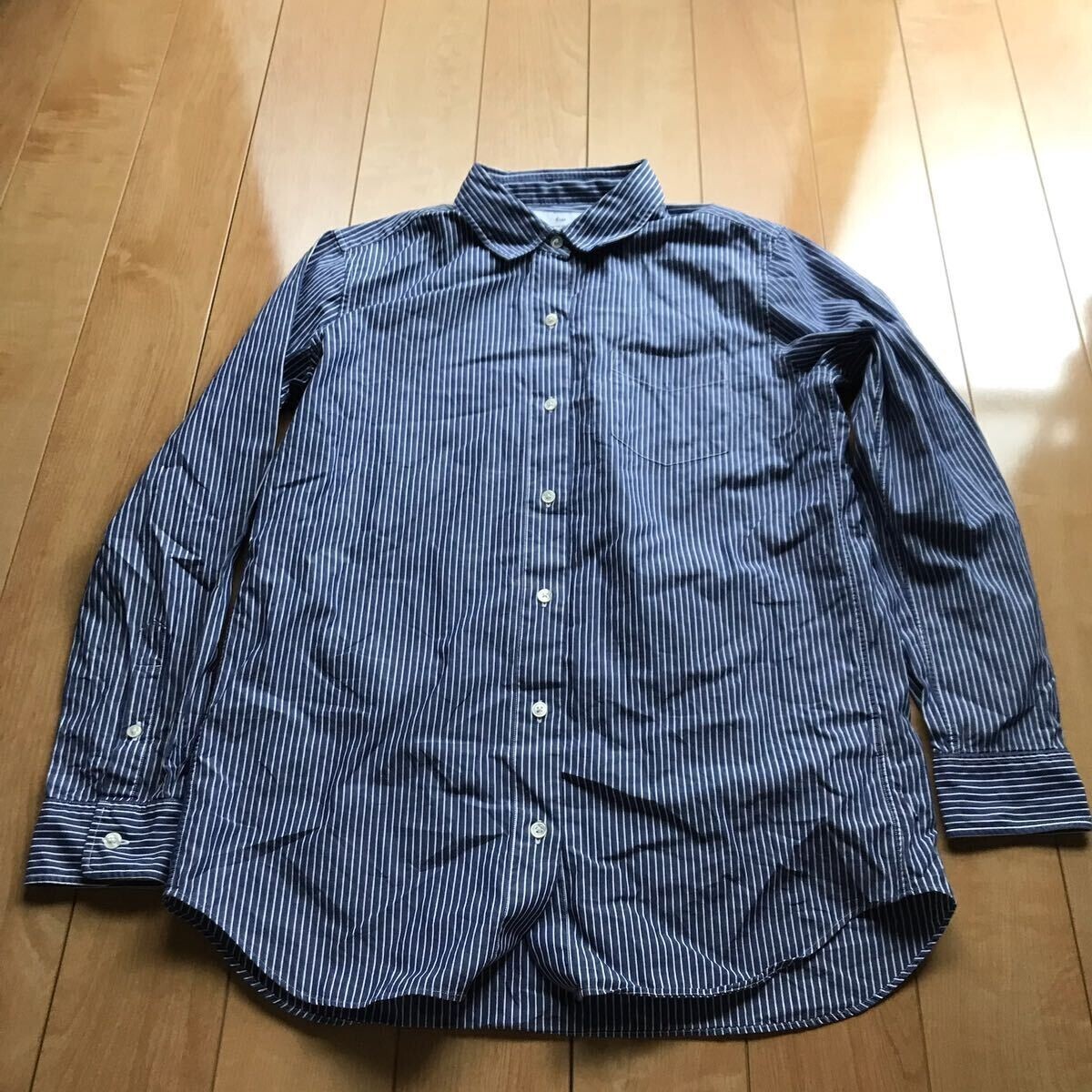 グリーンレーベルリラクシング ユナイテッドアローズ エラン コットンシャツ 日本製 100-1-318 レディース ブルー ホワイト拍卖