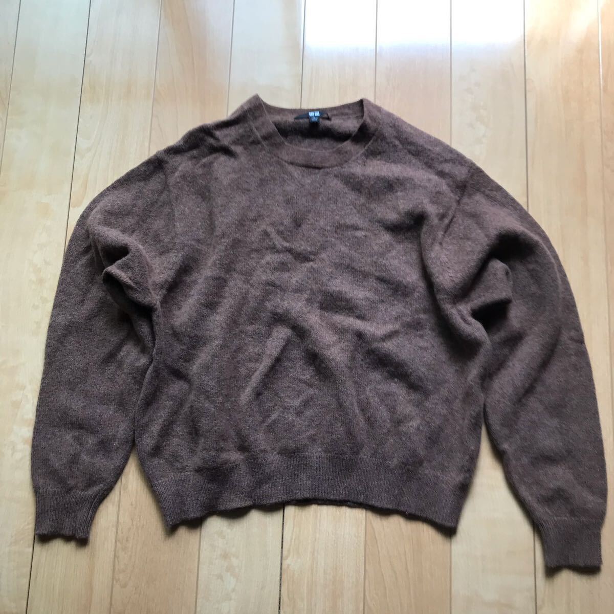 ユニクロ プレミアムラムクルーネックセーター 定価2990円+税 133-1-338 レディース L ブラウン拍卖