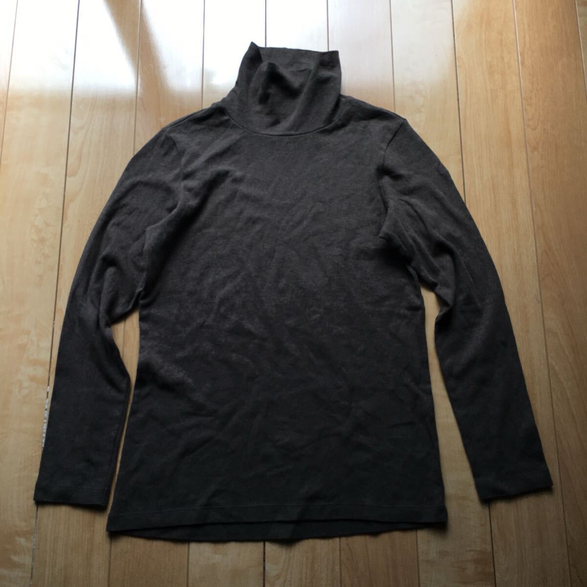 無印良品 ストレッチフライス編みタートルネック長袖Tシャツ 215-1-42 レディース XL拍卖