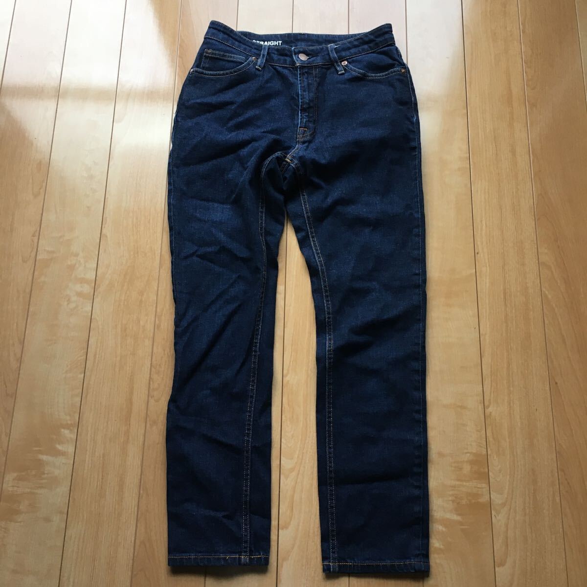 無印良品 デニムスリムストレート 定価3990円 061-1-403 レディース 24インチ拍卖