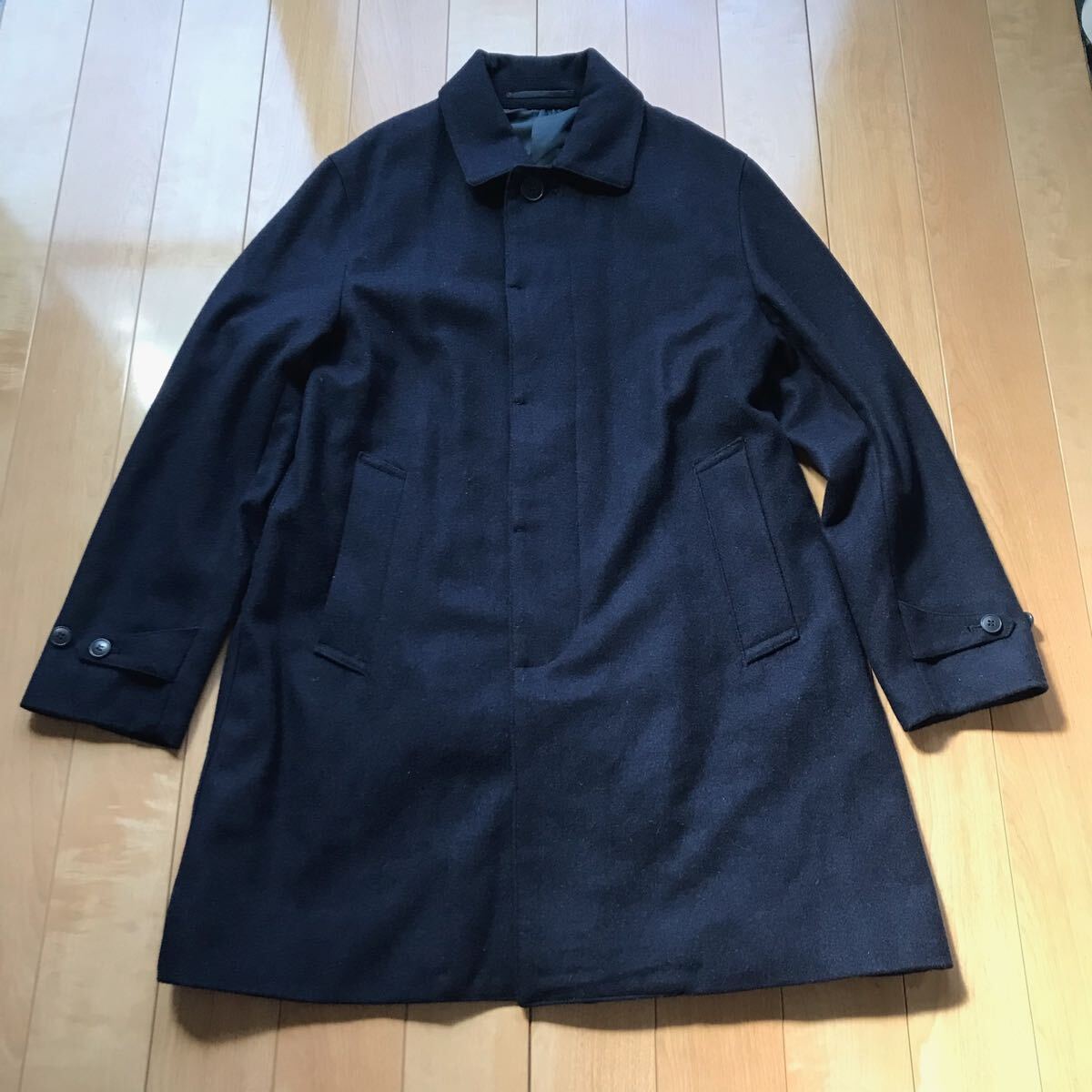 アダムエロペ ステンカラーコート 599-6-6 メンズ L ネイビー拍卖