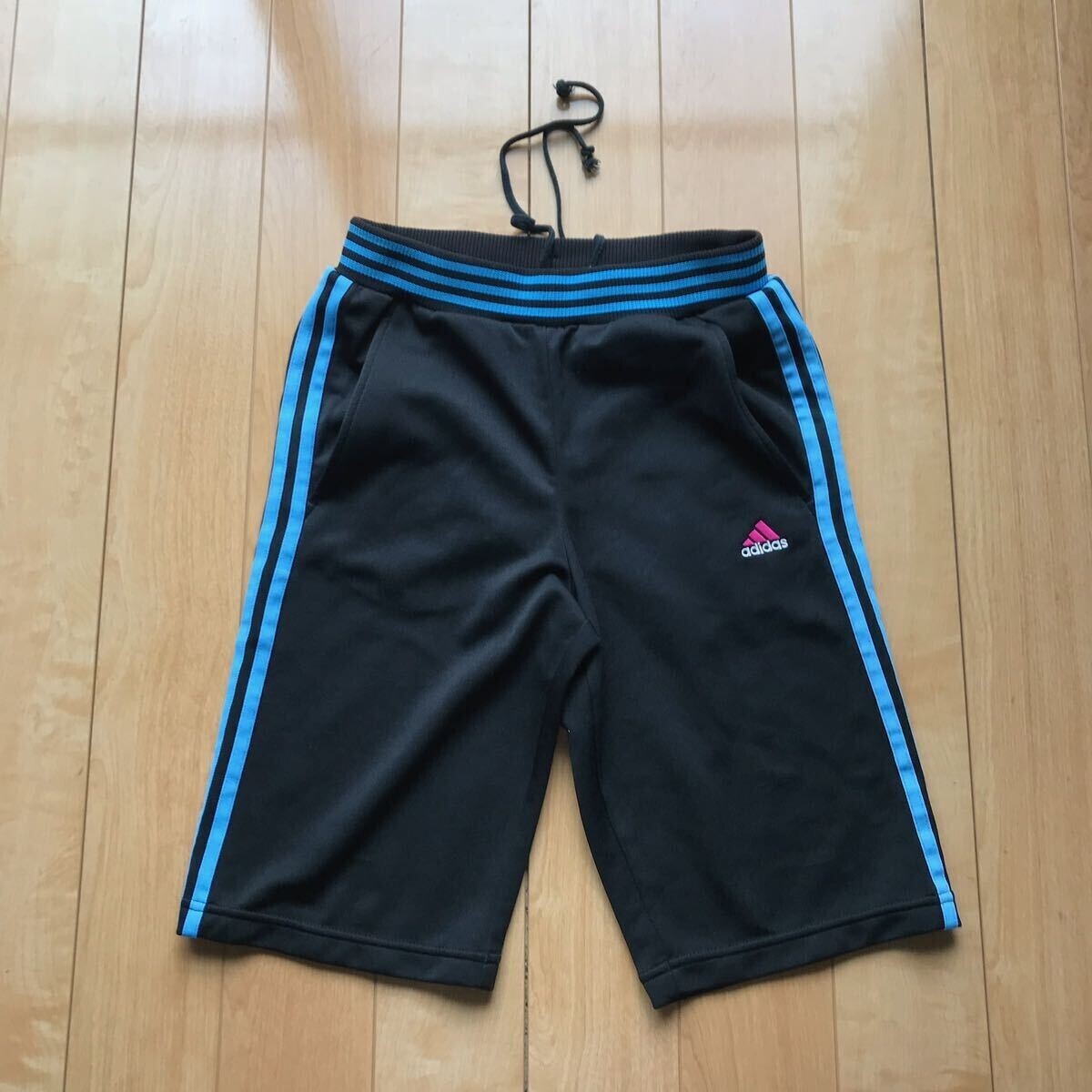 アディダス クライマ365 ハーフパンツ 176-1-25 ブラック ブルー 160cm拍卖