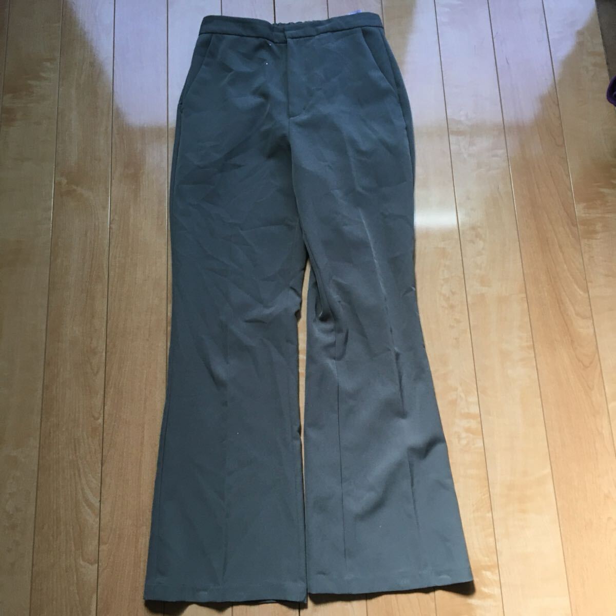 ジーユー ストレッチフレアパンツ 189-1-31 レディース L グレー拍卖