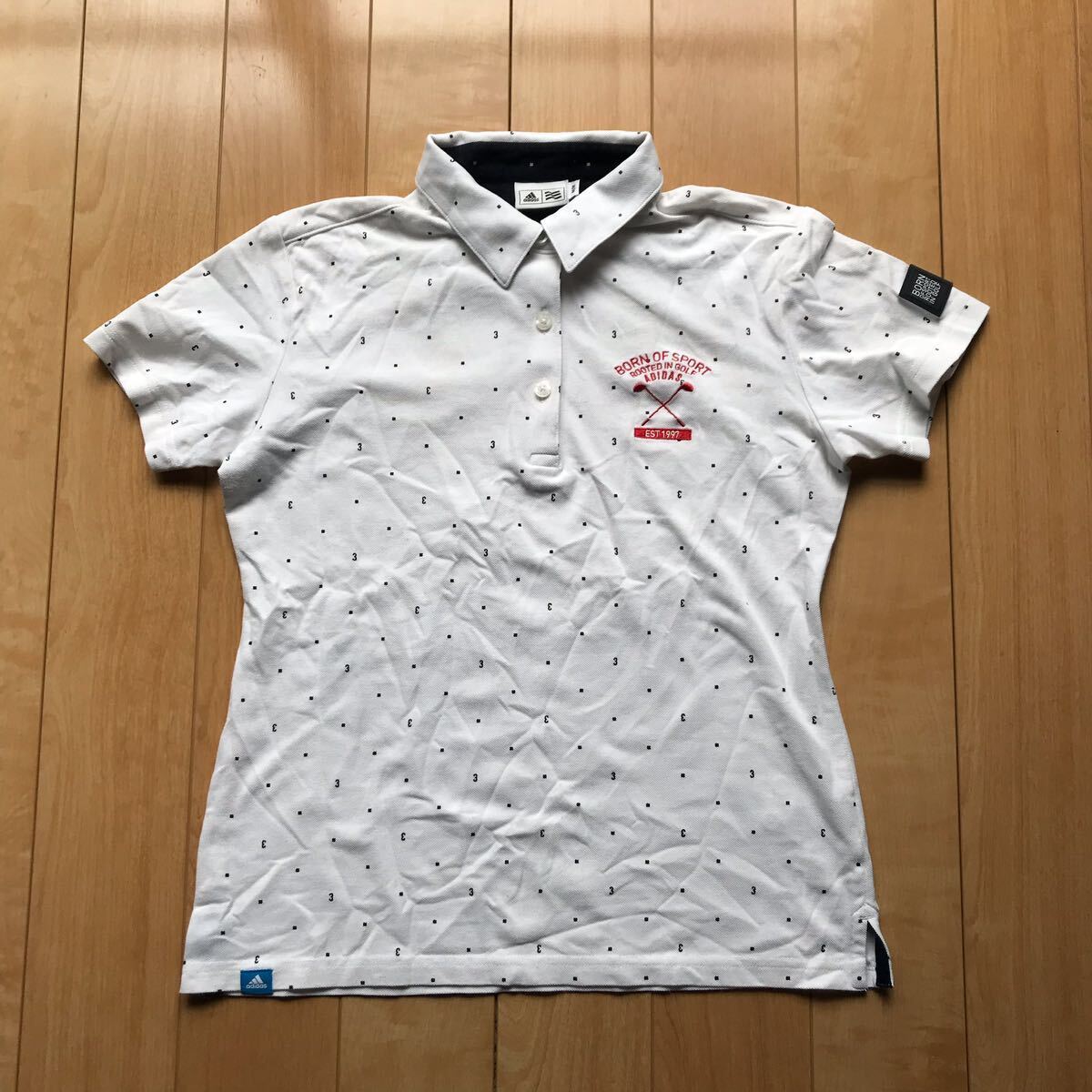 アディダス ゴルフ ポロシャツ 123-1-346 レディース M ホワイト拍卖