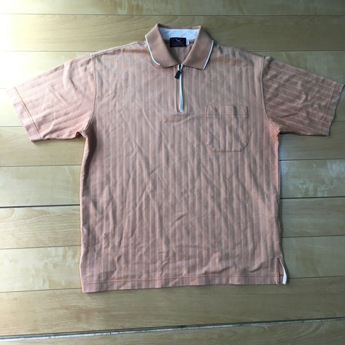 ケンコレクション ハーフジップポロシャツ 038-1-337 メンズ M オレンジ拍卖