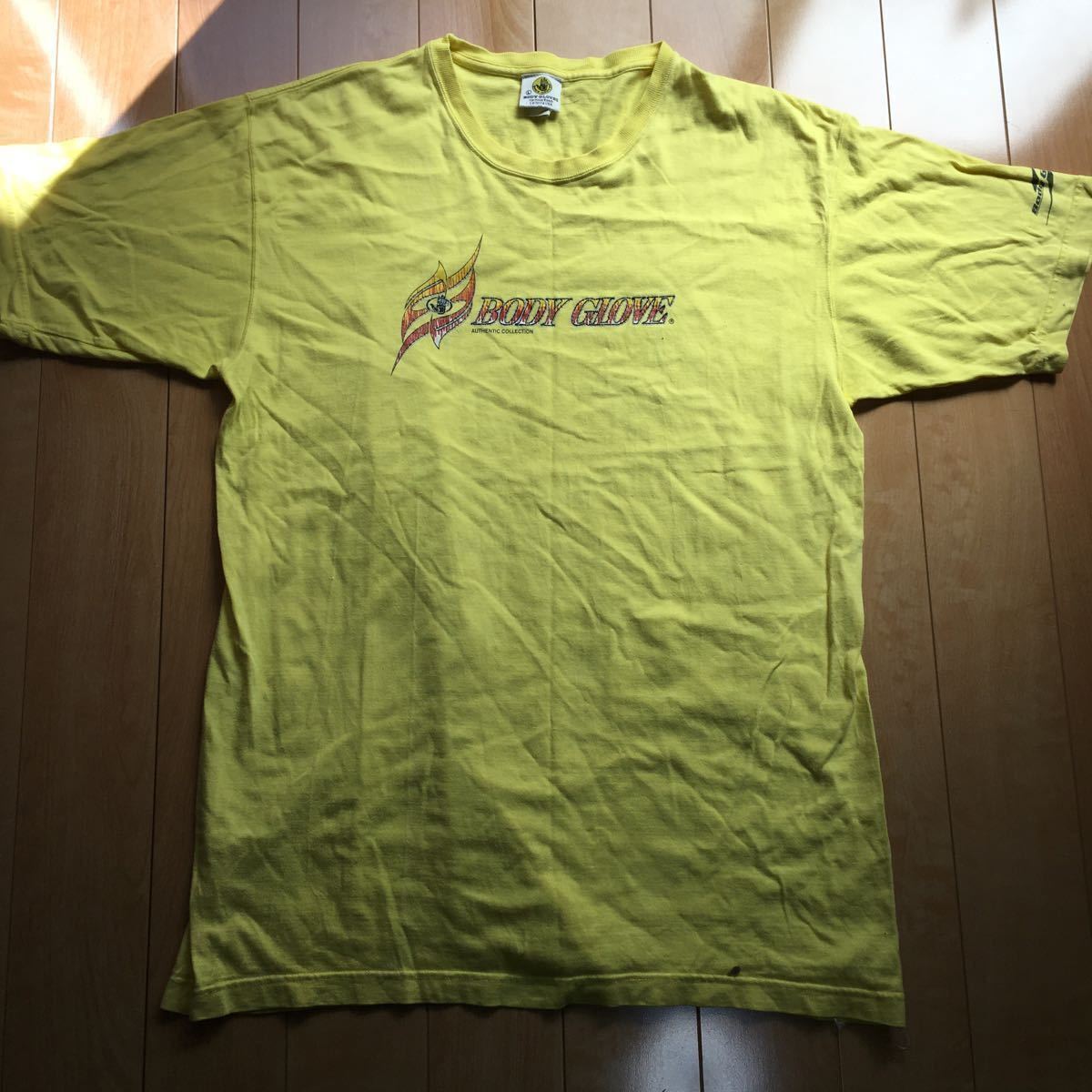 ビッグシルエット BODY GLOVE 半袖Tシャツ イエロー ボディーグローブ拍卖