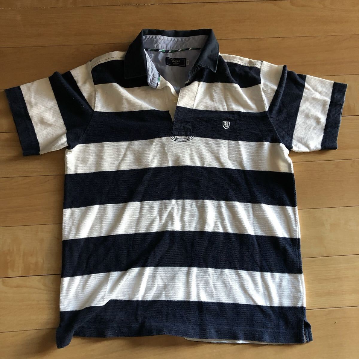 ケント ラガーシャツ 229-1-34 メンズ M ネイビー ホワイト ボーダー拍卖