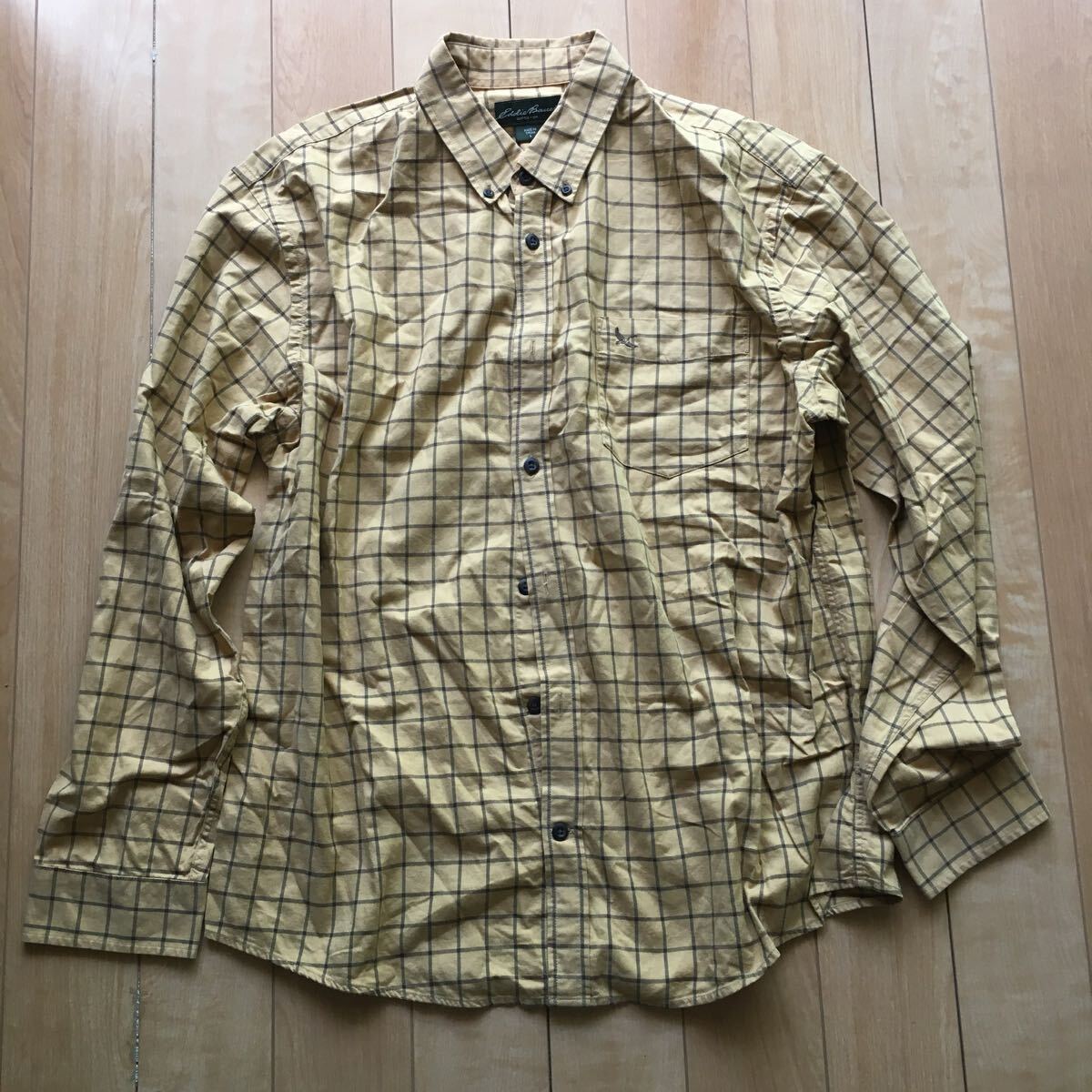 エディーバウアー ボタンダウンシャツ 236-1-6 メンズ L チェック カラシ アウトドア テント拍卖