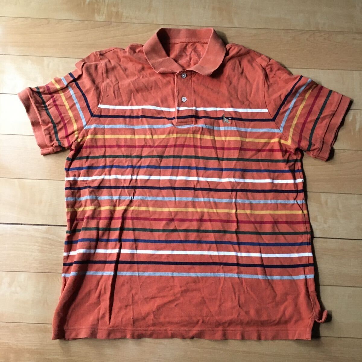 エディーバウアー ボーダーポロシャツ 038-1-339 メンズ オレンジ アウトドア BBQ拍卖