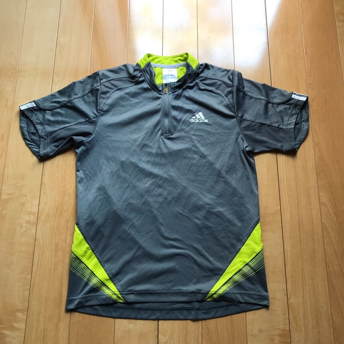 アディダス ハーフジップシャツ 534-1-337 メンズ M グレー イエロー拍卖
