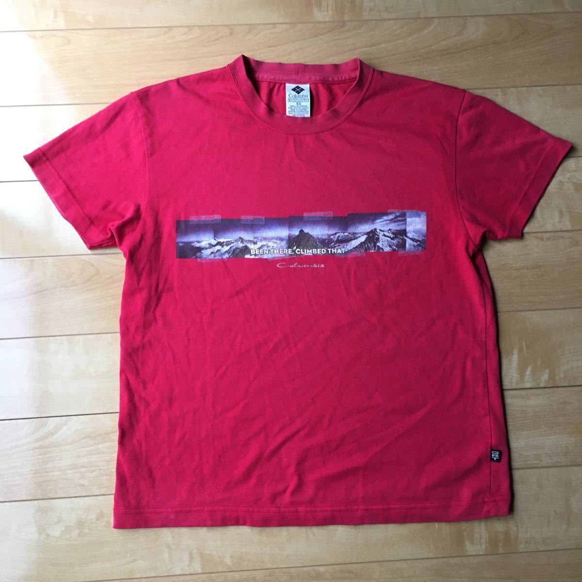 コロンビア 半袖Tシャツ XS レッド アウトドア キャンプ拍卖