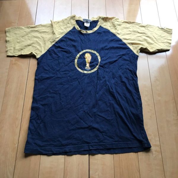 00年代 アディダス 2002 日韓W杯 Tシャツ 111-1-316 メンズ O ネイビー拍卖