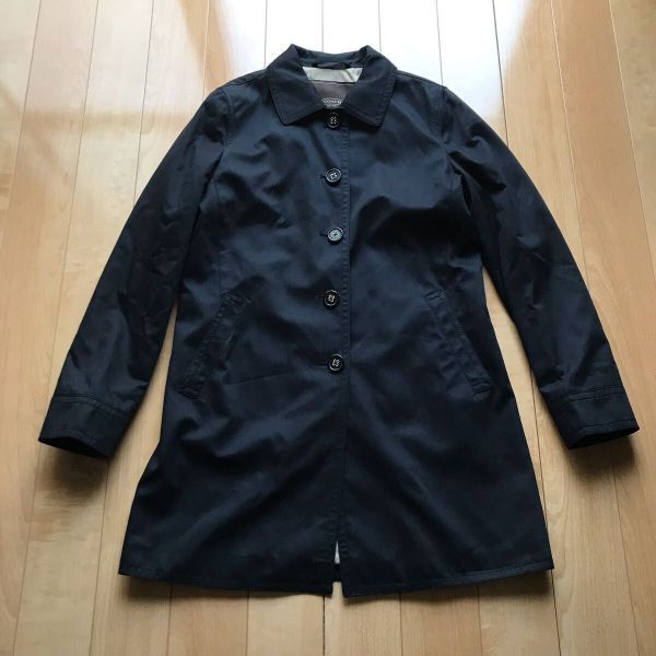 美品 コーチ ステンカラーコート 554-6-310 レディース S ネイビー拍卖