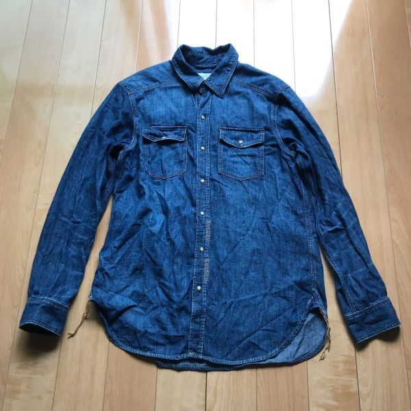 プラステ ライトオンデニムレギュラーカラーシャツ 562-1-301 メンズ M拍卖