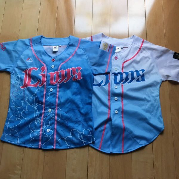 埼玉西武ライオンズ 獅子女ユニフォーム ウーマンフェスタ2019 ユニフォーム 2枚セット 537-1-319 ブルー S拍卖