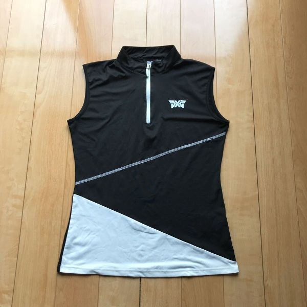 パーソンズエクストリーム ノースリーブシャツ 107-1-411 ブラック ホワイト M ゴルフ拍卖