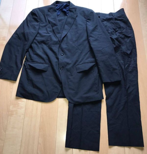 ジェイプレス セットアップスーツ 定価8万円 025-6-305 メンズ ネイビー ストライプ拍卖