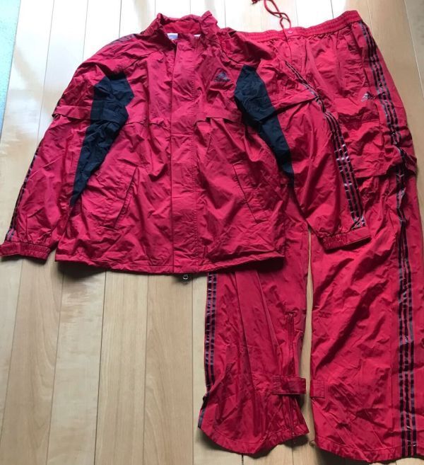 アディダス ゴルフ セットアップジャージ 580-1-315 メンズ O/XG レッド ナイロン100%拍卖