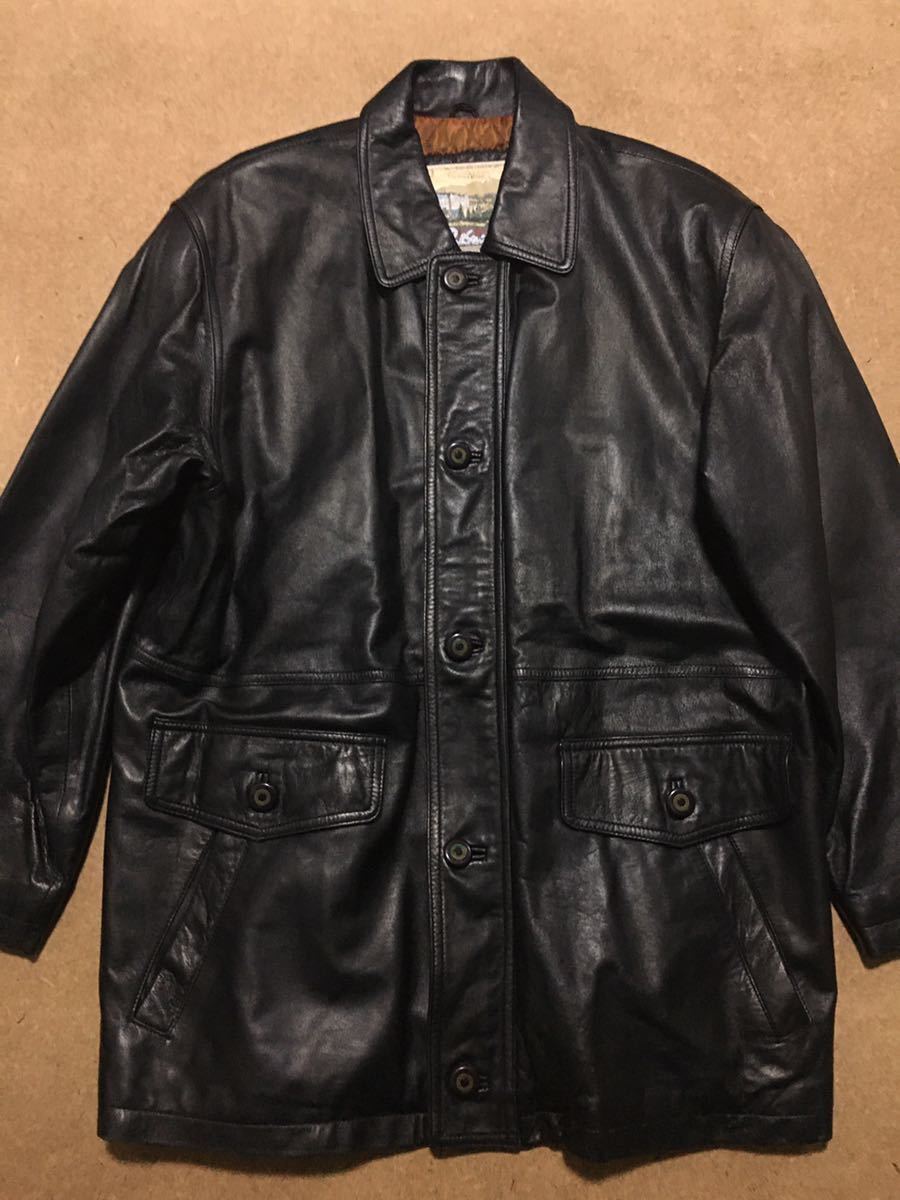 B3 Perl Stein ラムレザーコート ブラック メンズ拍卖
