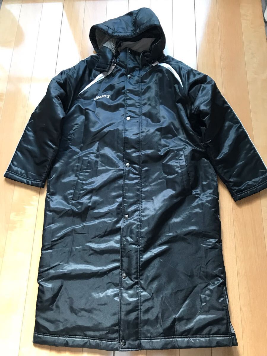 アシックス ベンチコート 551-6-403 メンズ M ブラック ボア スポーツ観戦拍卖