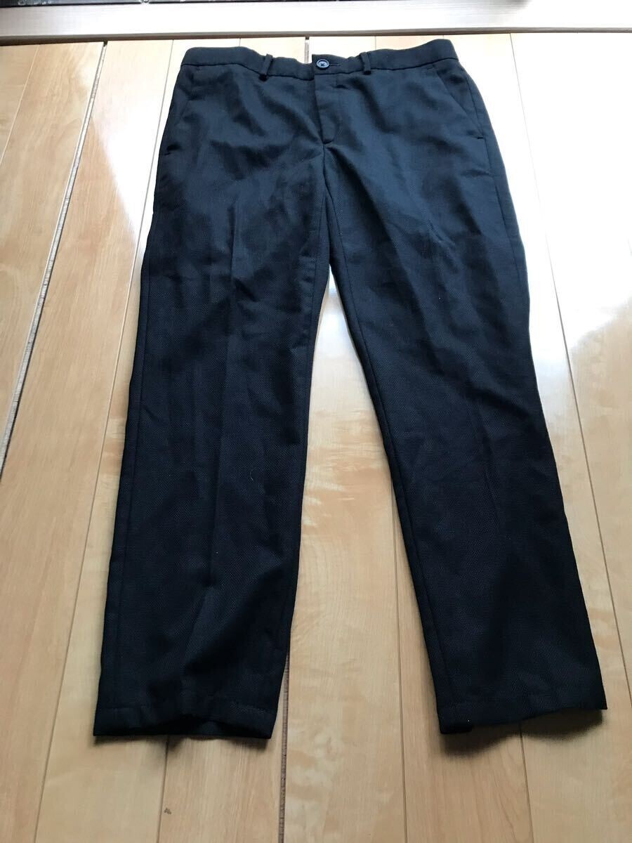 ジーユー ドライワイドテーパードイージーアンクルパンツ 定価1990円+税 096-1-327 メンズ ブラック拍卖