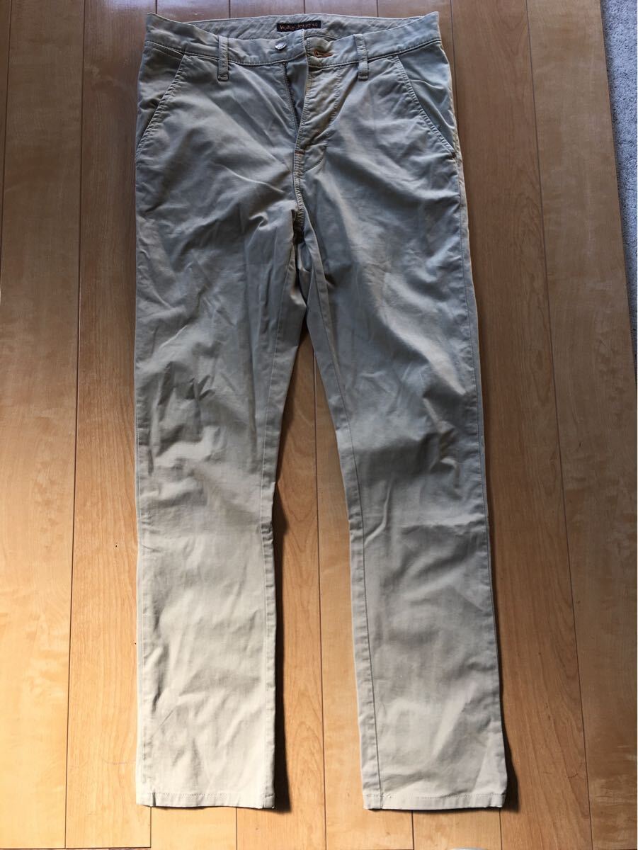 ヌーディージーンズ チノパン 230-1-60 ベージュ W28拍卖