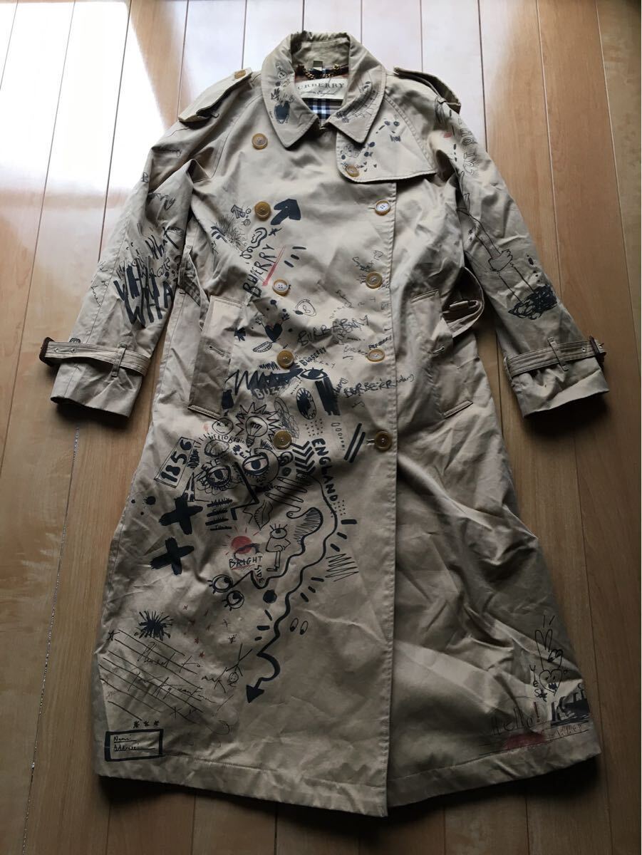 希少 イングランド製 バーバリー トレンチコート 203-6-17 レディース ベージュ ノバチェック 滝沢眞規子拍卖