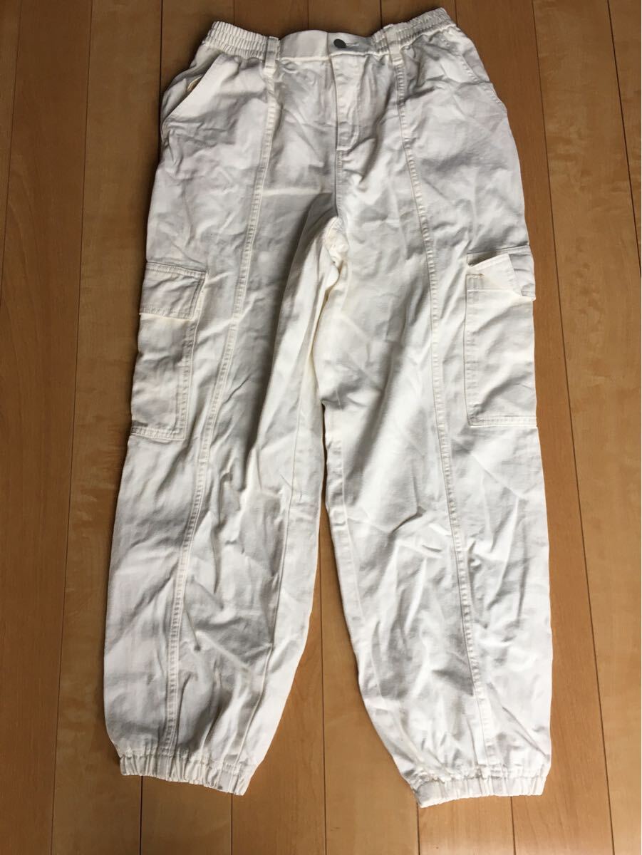 ジーユー デニムカーゴジョガーパンツ レディース L ホワイト 2811202510210039拍卖
