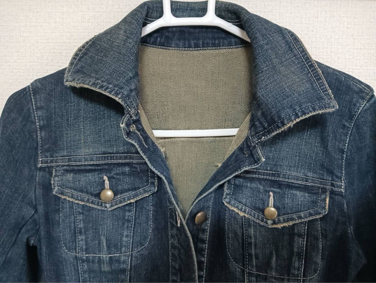 【未使用】MICHEL KLEIN ミッシェルクラン デニムジャケット Gジャン 40 M相当 レディース コットン ストレッチ加工 上品 カジュアル 春秋拍卖