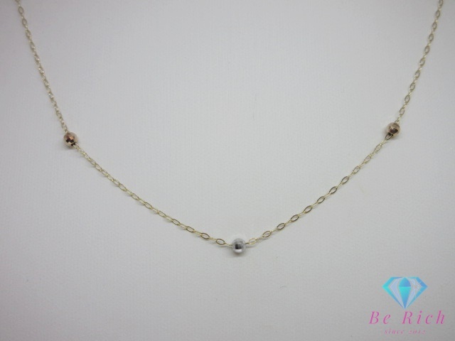 K10 YG ミラーボール デザイン ステーション ネックレス ペンダント 10金 イエロー ゴールド ジュエリー アクセサリー【中古】th13651拍卖