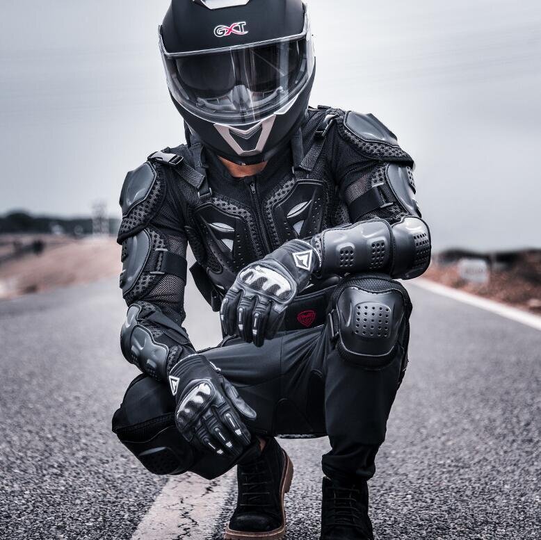 新作  バイク用 バイクウエア モトクロス オフロード 上半身プロテクター +レーシングパンツ +ネックガード 3点セット L拍卖