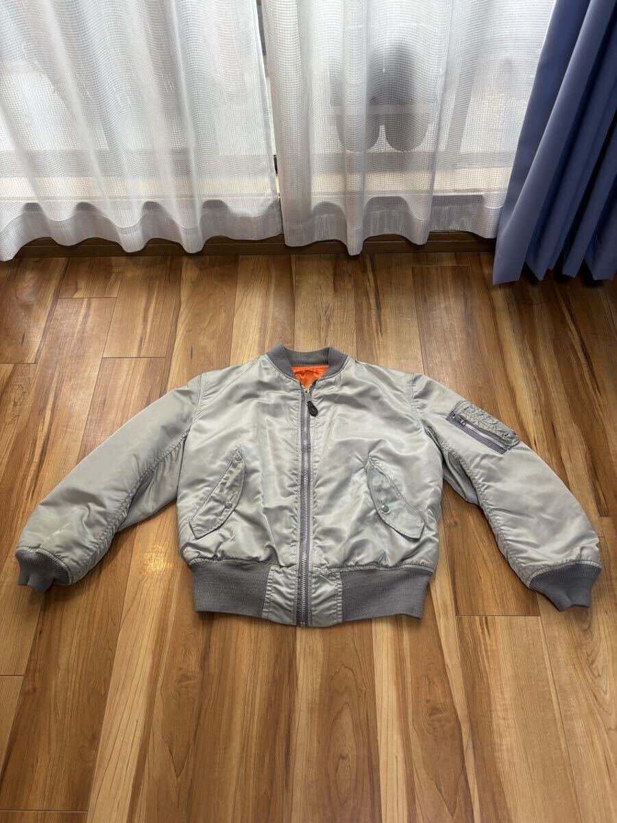 アルファ ALPHA MA-1 USA製 フライトジャケット M シルバーグレー拍卖