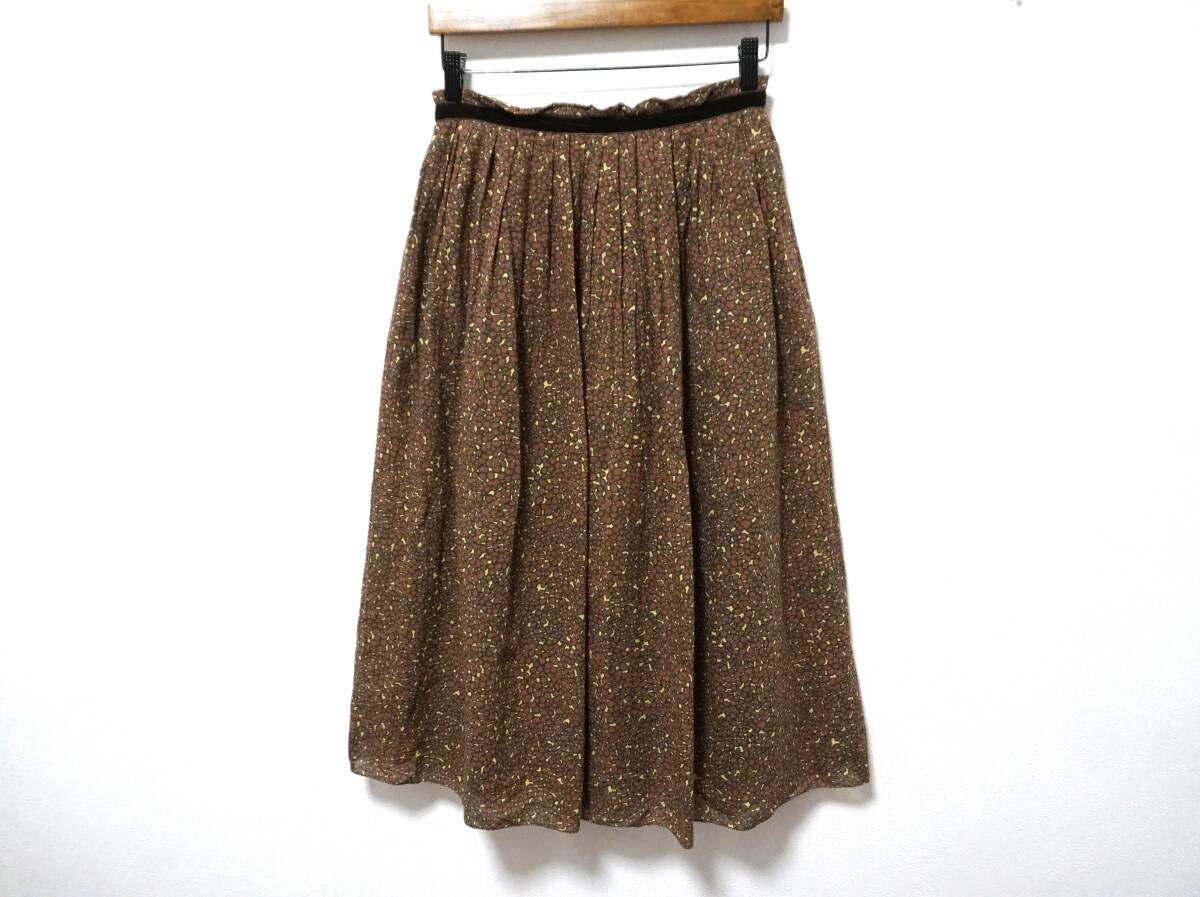 Sally Scott サリースコット 雰囲気ある総柄プリントスカート 9(M位)拍卖