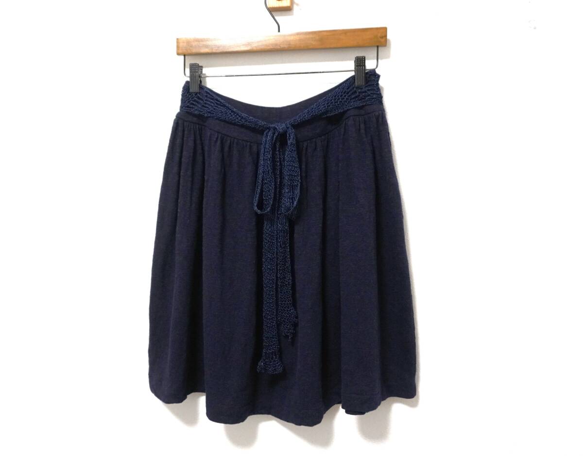 ミナペルホネン リボン付きコットンウールスカート belle 拍卖