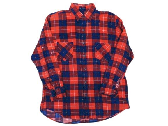 BIGYANK ビッグヤンク 長袖ネルシャツ サイズL 赤 チェックシャツ 中古品拍卖